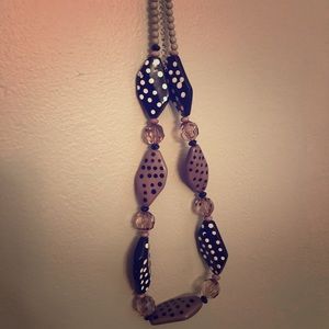 Like new hand painted beaded necklace